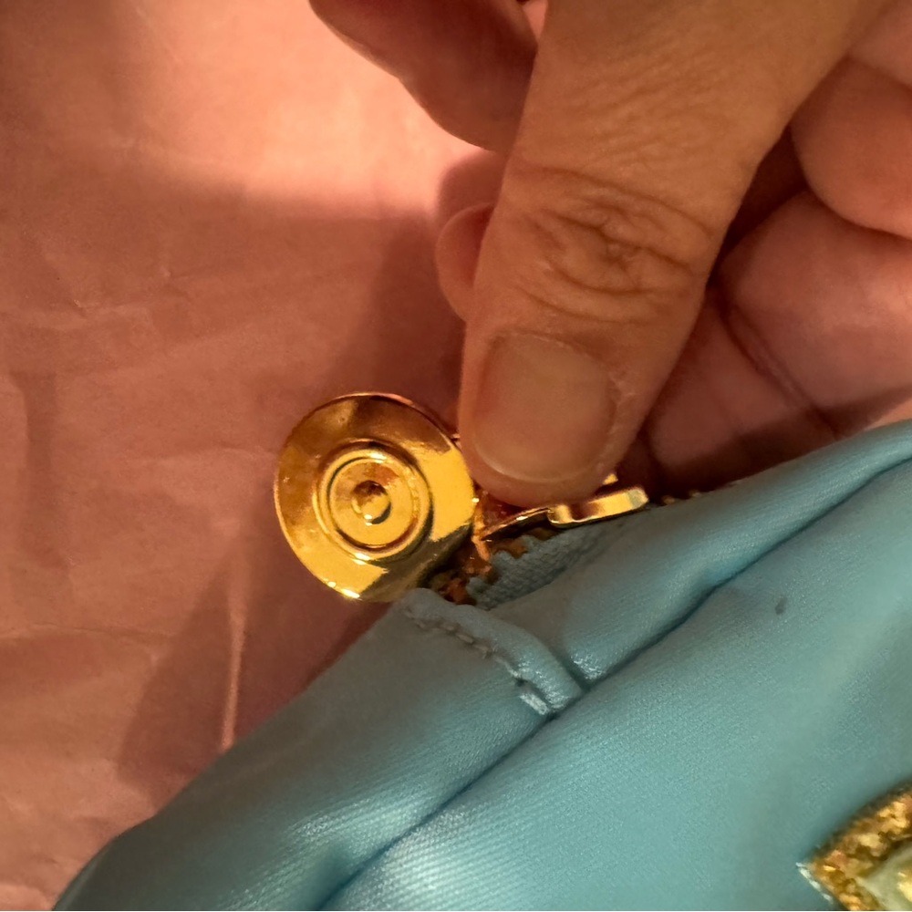 Stoney Clover Lane Blue Pouch with Gold Zipper - Picture 3 of 5